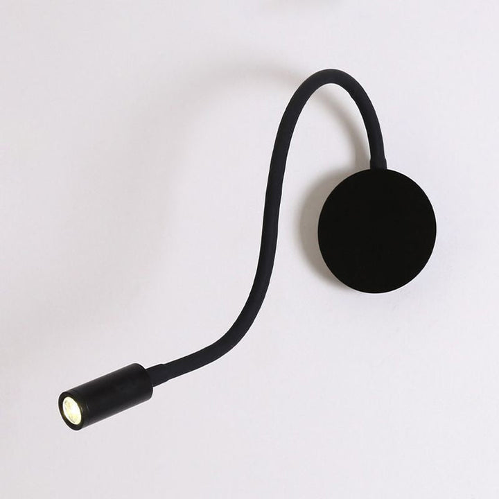 Adjustable Cylinder Reading Wall Light Contemporary Silicone and Metal LED Black/White Sconce Lamp | Kalsten