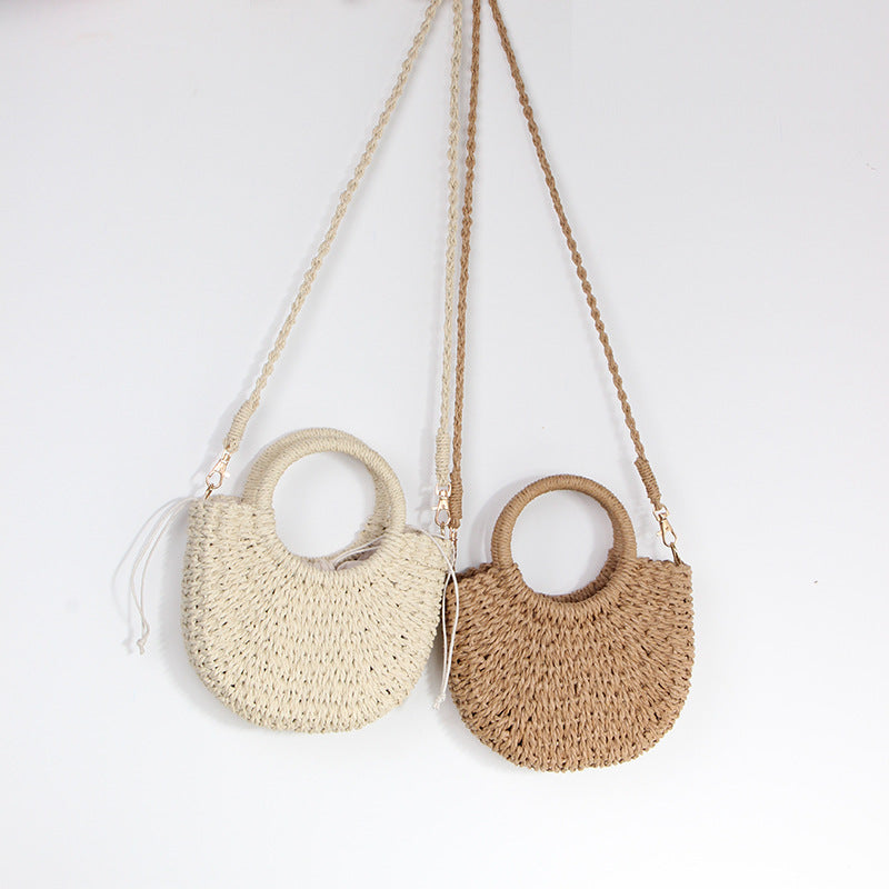 Braided Mini Handbag with Round Carrying Handles Kalsten