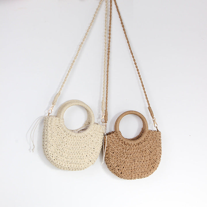 Braided Mini Handbag with Round Carrying Handles Kalsten