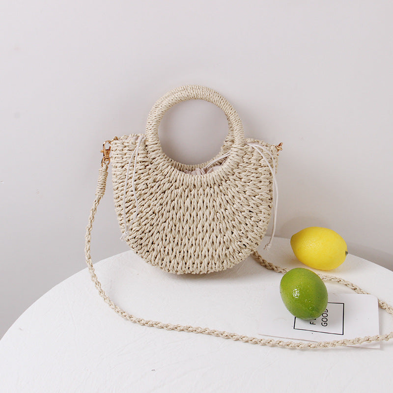 Braided Mini Handbag with Round Carrying Handles Kalsten