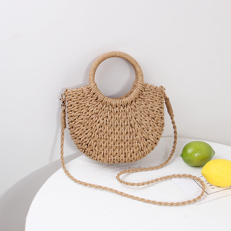 Braided Mini Handbag with Round Carrying Handles Kalsten