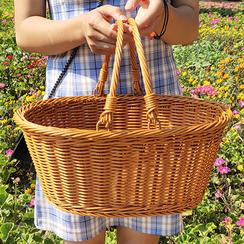 Ladies Elegant Hand Basket made of Woven Material Kalsten