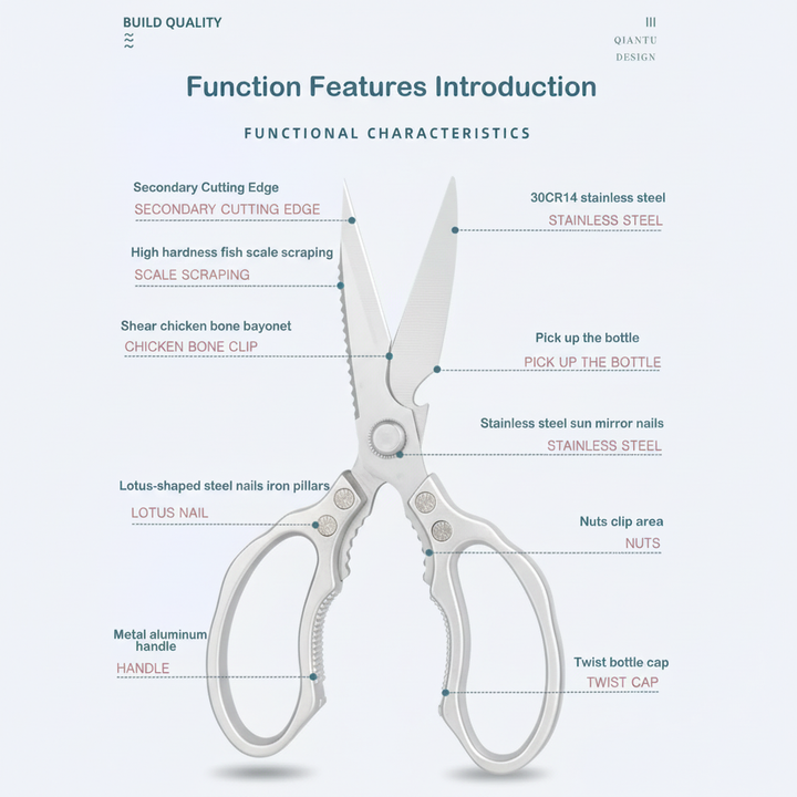 Kalsten | Japanese Stainless Steel Ultimate Task Kitchen Scissors