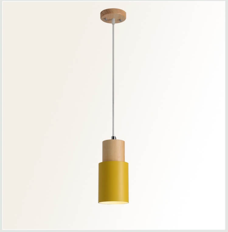 Pendant Light Metal Wood 4.3 in Colorful Adjustable Living Room Restaurant Bar Café Lighting | Kalsten