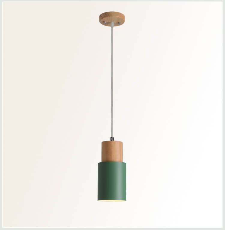 Pendant Light Metal Wood 4.3 in Colorful Adjustable Living Room Restaurant Bar Café Lighting | Kalsten