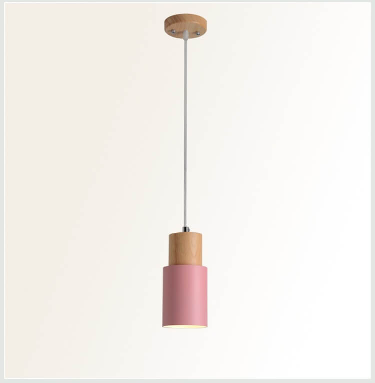 Pendant Light Metal Wood 4.3 in Colorful Adjustable Living Room Restaurant Bar Café Lighting | Kalsten