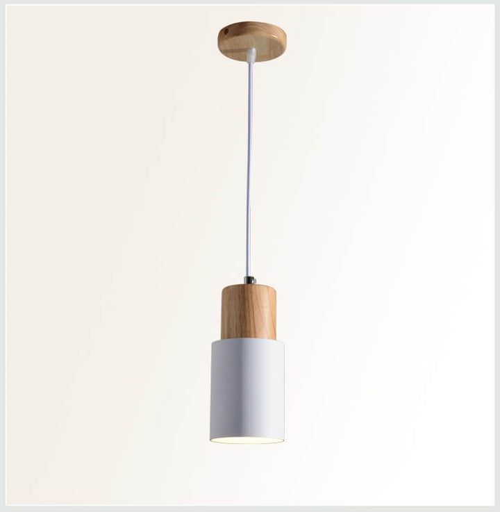 Pendant Light Metal Wood 4.3 in Colorful Adjustable Living Room Restaurant Bar Café Lighting | Kalsten