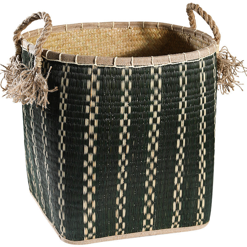 Handwoven Storage Basket with Decorative Handles Kalsten