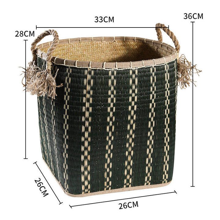 Handwoven Storage Basket with Decorative Handles Kalsten