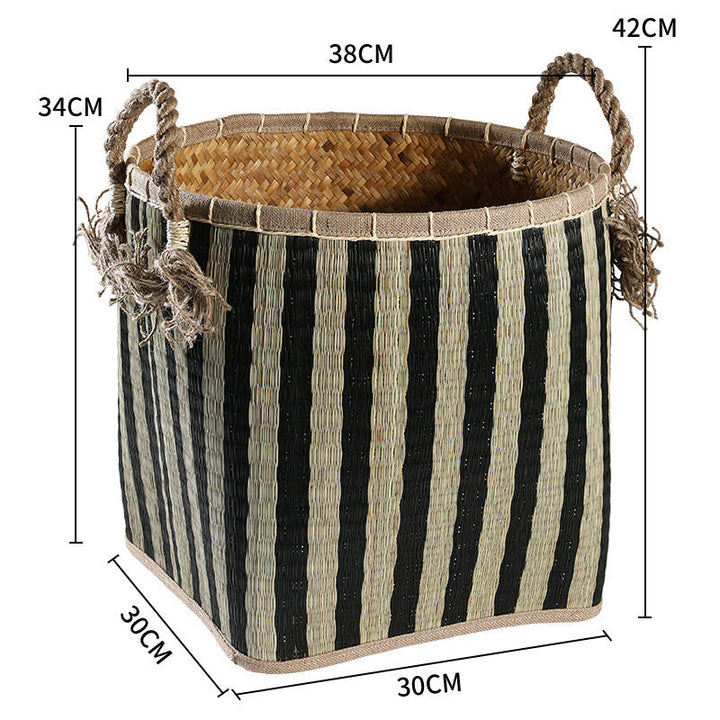 Handwoven Storage Basket with Decorative Handles Kalsten
