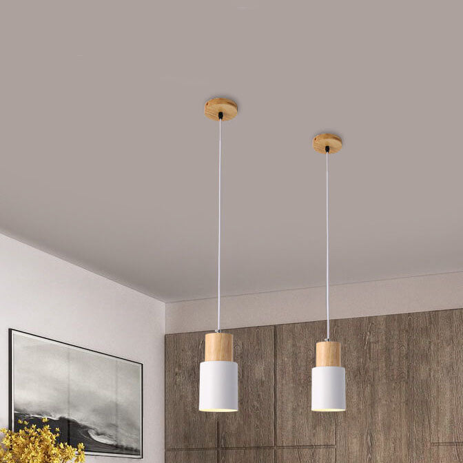 Pendant Light Metal Wood 4.3 in Colorful Adjustable Living Room Restaurant Bar Café Lighting | Kalsten