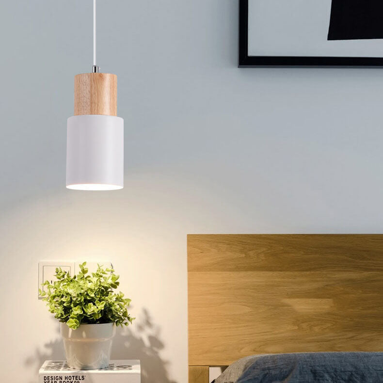 Pendant Light Metal Wood 4.3 in Colorful Adjustable Living Room Restaurant Bar Café Lighting | Kalsten