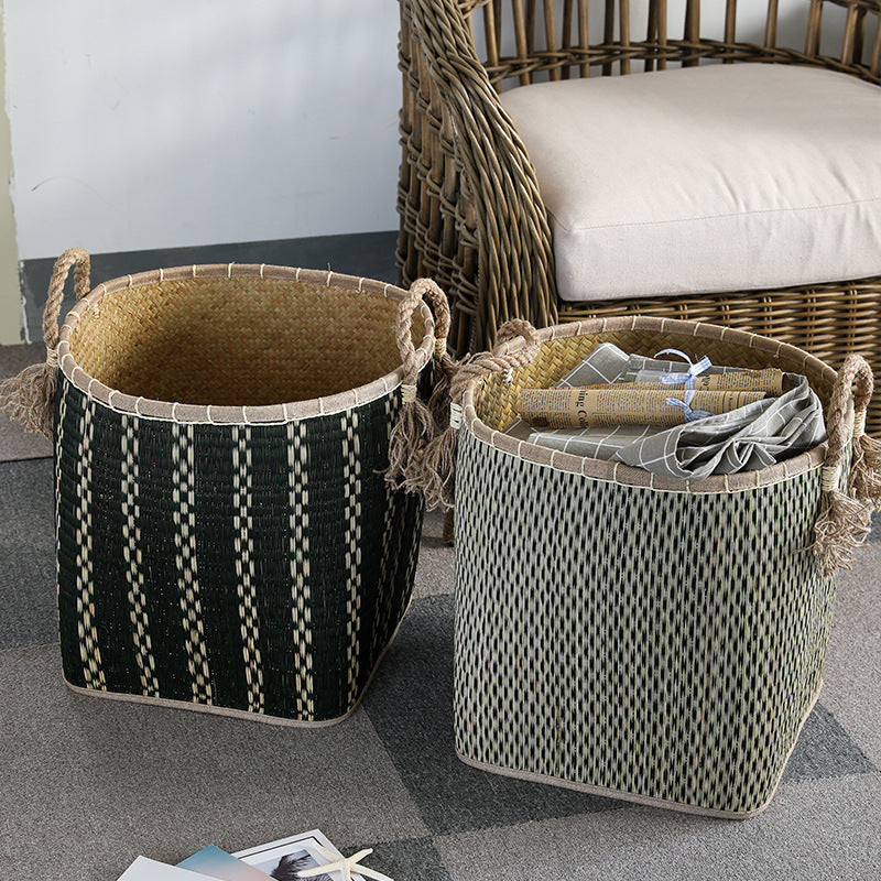 Handwoven Storage Basket with Decorative Handles Kalsten