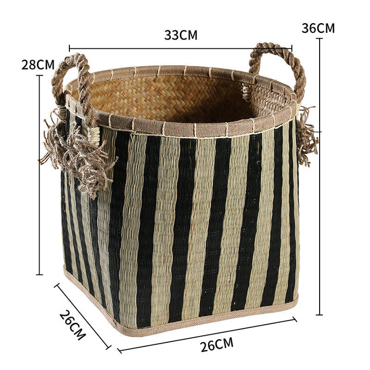 Handwoven Storage Basket with Decorative Handles Kalsten