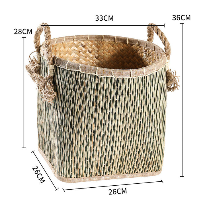 Handwoven Storage Basket with Decorative Handles Kalsten