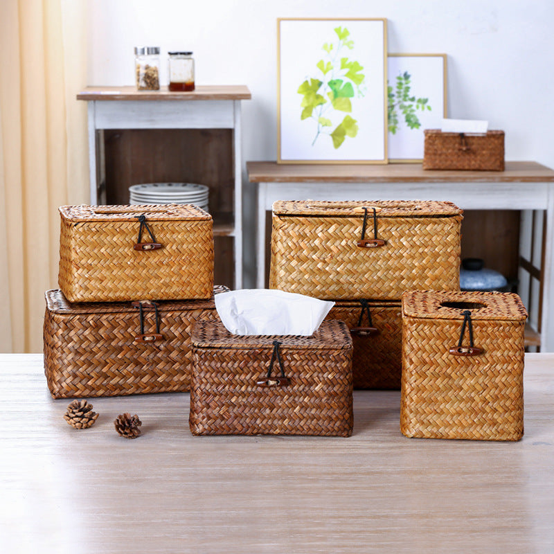 Handwoven Wicker Tissue Box Holder Kalsten