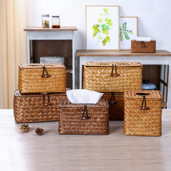 Handwoven Wicker Tissue Box Holder Kalsten