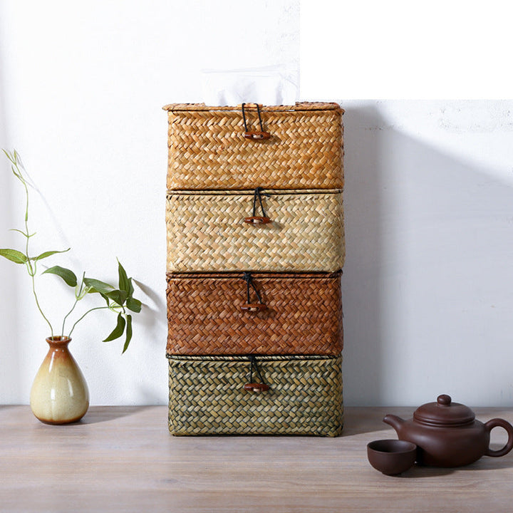 Handwoven Wicker Tissue Box Holder Kalsten