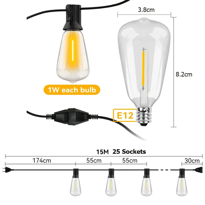 Waterproof LED String Lights - LumiGlow | Kalsten