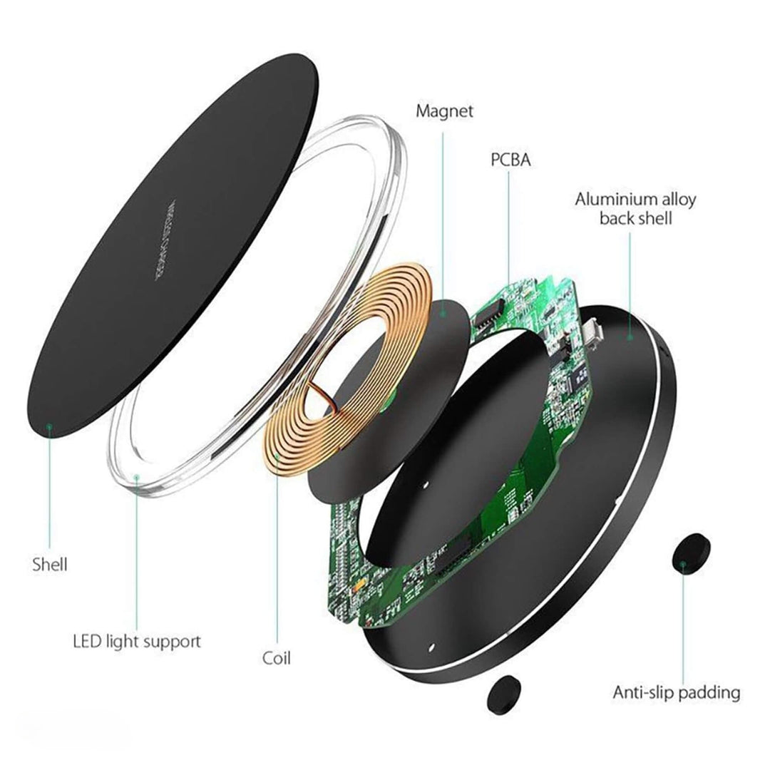 Kalsten | 15W Wireless Charging Pad for iPhone & Android – Fast Wireless Charger Base with Sleek Design for Home & Office | Apple & Samsung Compatible