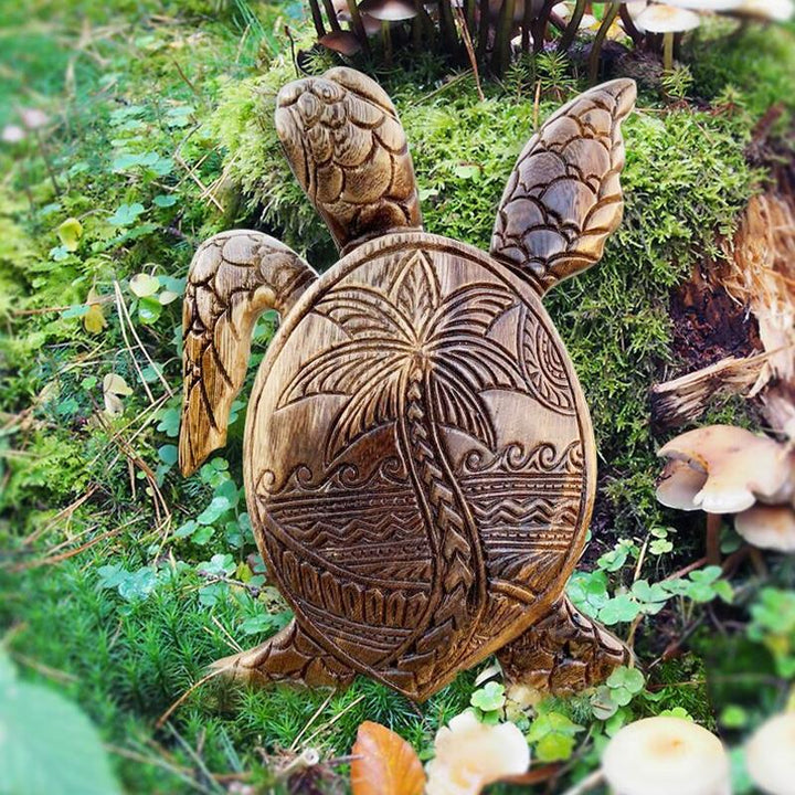 Wood sculpture Hawaii turtle | Kalsten