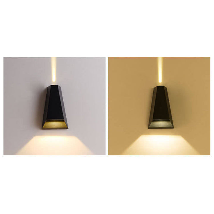 Modern Creative Trapezoid Up and Down Illuminated LED Outdoor Wall Sconce Lamp | Kalsten