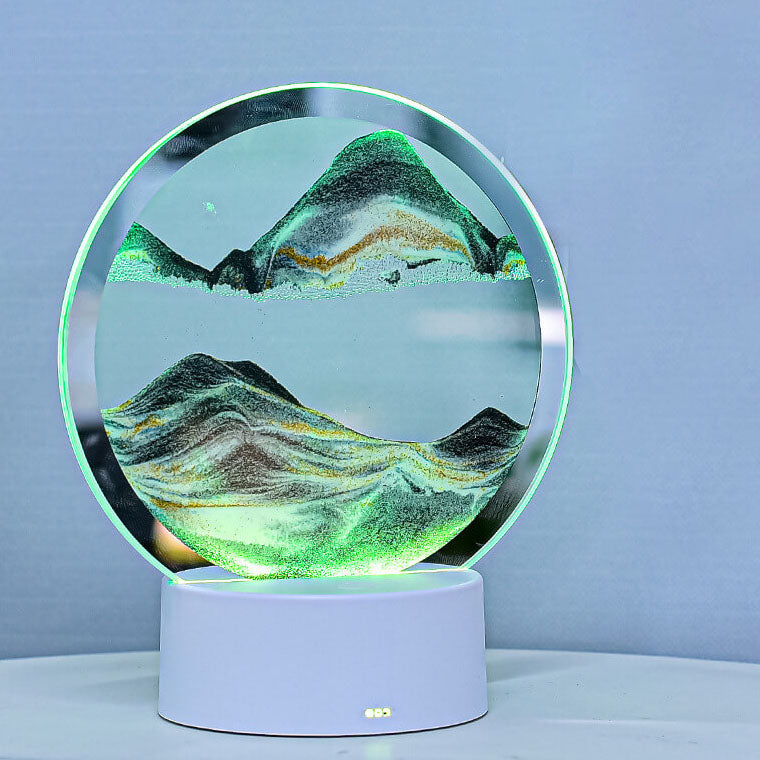 Creative Round Hourglass Quicksand 3D LED Night Light Table Lamp | Kalsten