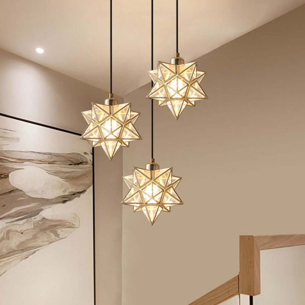 Decorative Star Shape Glass Hallway Pendant Light | Kalsten