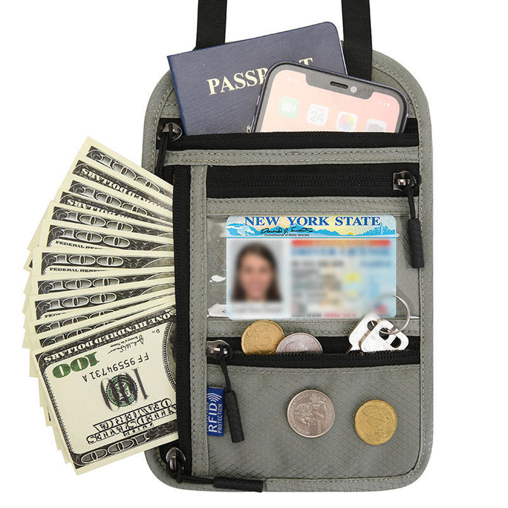 Kalsten | Travel Neck Pouch Neck Wallet with RFID Blocking Passport Holder