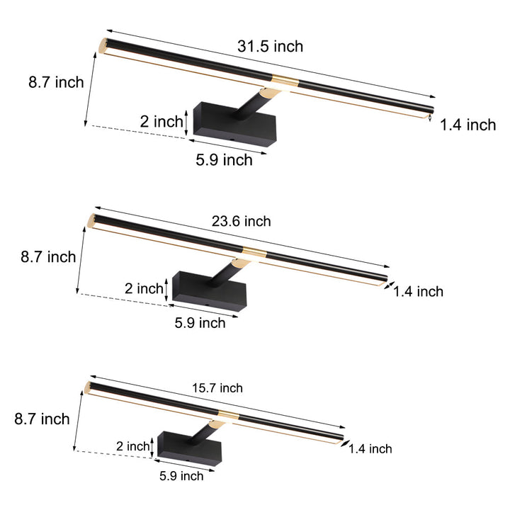 Retractable LED Bathroom Vanity Light with Adjustable Rod and Matte Finish | Kalsten