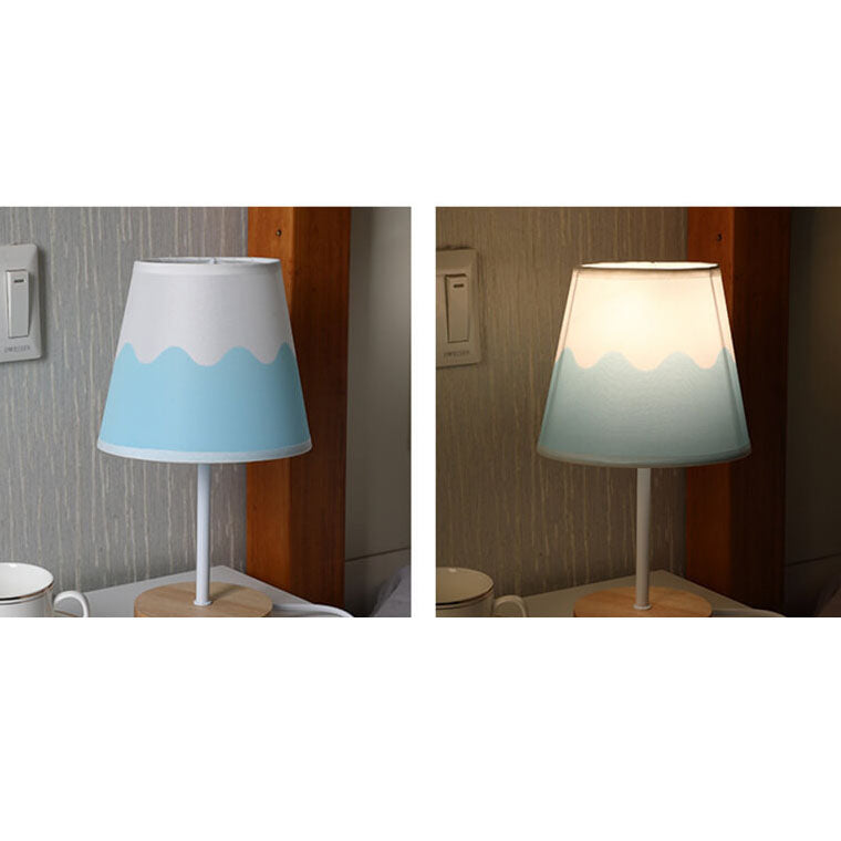 Nordic Vintage Fabric Cone Solid Wood LED Table Lamp | Kalsten