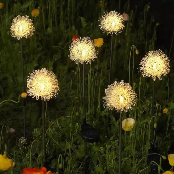 Solar Dandelion Aluminum Wire Globe Light LED Outdoor Waterproof Luminous Garden Insert Ground Landscape Light | Kalsten