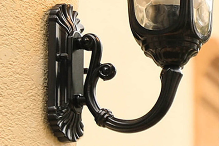 European Retro Waterproof Stone Pattern Glass Lampshade 1-Light Outdoor Wall Sconce Lamp | Kalsten