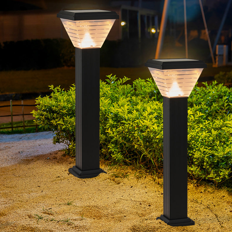 Modern Minimalist Square Cylinder Solar Waterproof ABS PC LED Outdoor Light For Garden | Kalsten