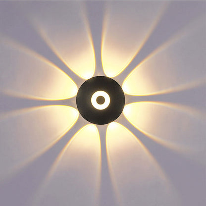 Contemporary Scandinavian Aluminum Round Shade LED Wall Sconce Lamp For Outdoor Patio | Bowlift