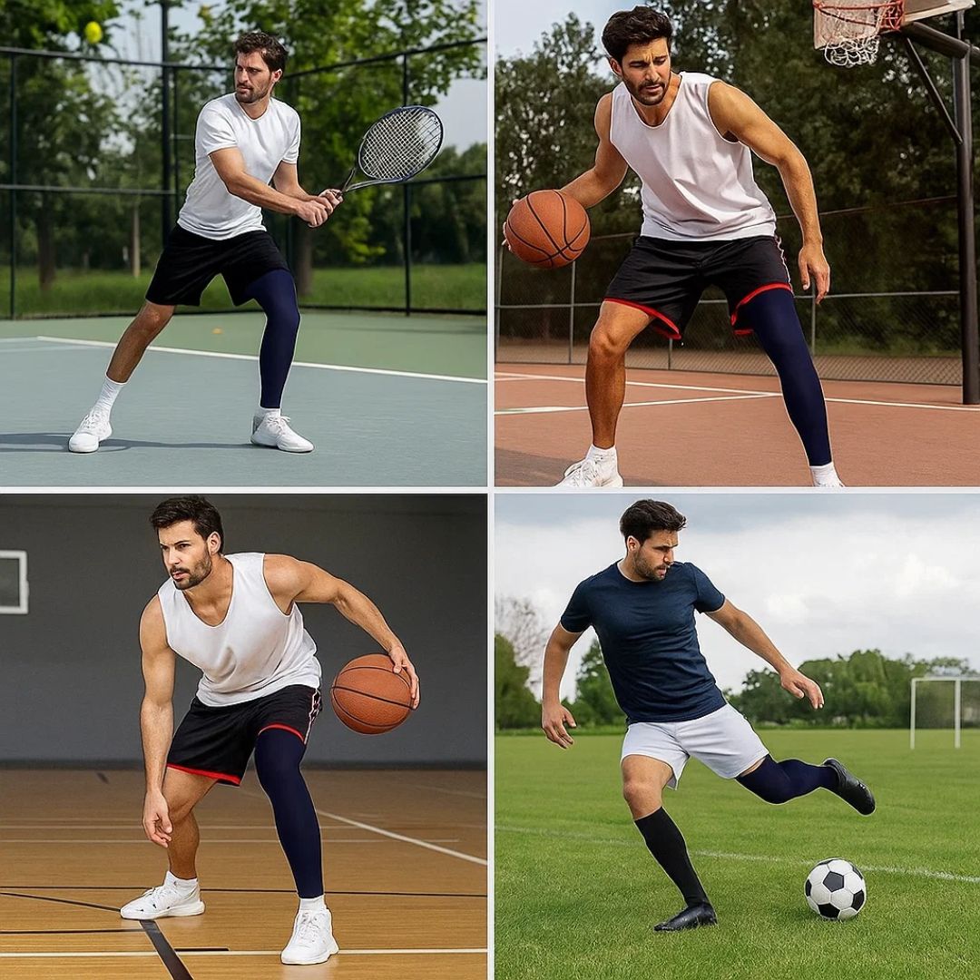 FlexiRelief | Full Leg Compression Sleeve – Knee Support – Graduated Pressure – Pain Relief – Recovery – Swelling Reduction Skanto