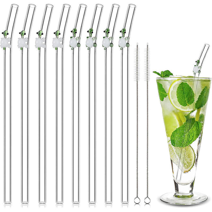 6 PCS Reusable Stained Glass Straws with Cleaning Brush | Kalsten