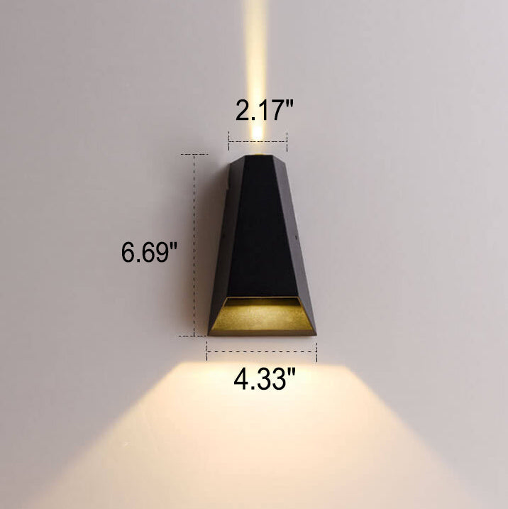 Modern Creative Trapezoid Up and Down Illuminated LED Outdoor Wall Sconce Lamp | Kalsten
