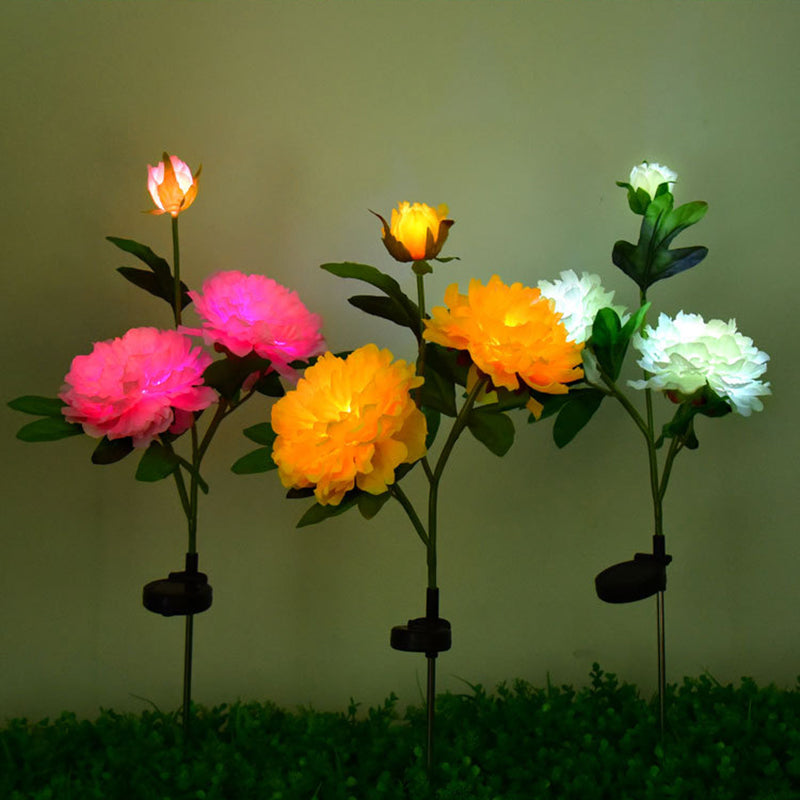 Contemporary Creative Solar Peony Flower LED Waterproof Lawn Landscape Insert Light For Outdoor Patio | Kalsten