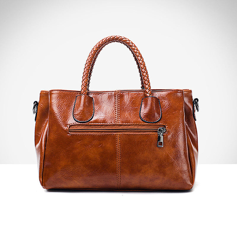 New handbags made of oil wax leather Boston, large tote bag made of soft leather | Kalsten