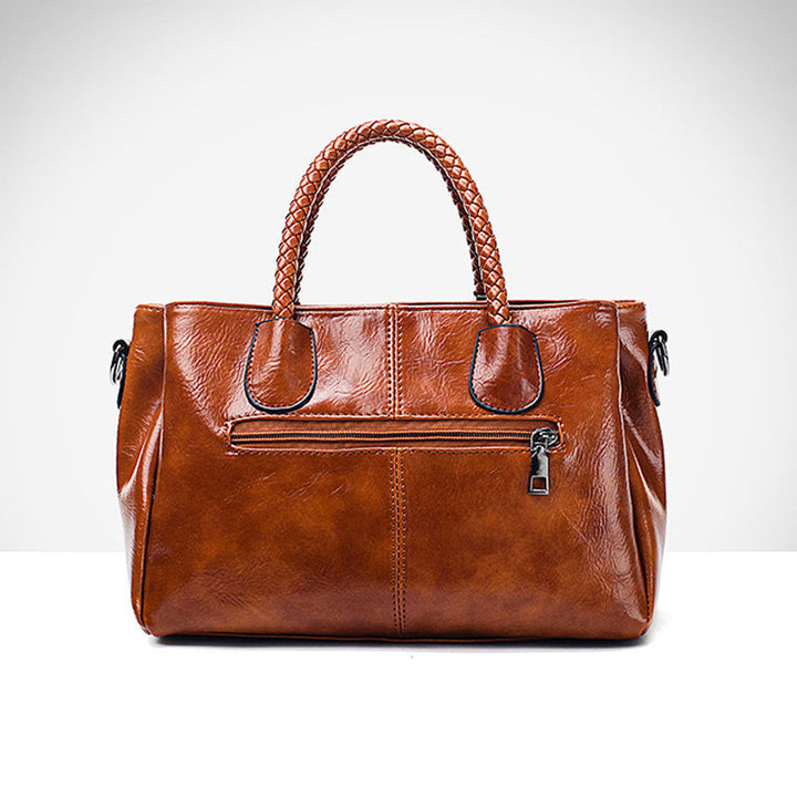 New handbags made of oil wax leather Boston, large tote bag made of soft leather | Kalsten