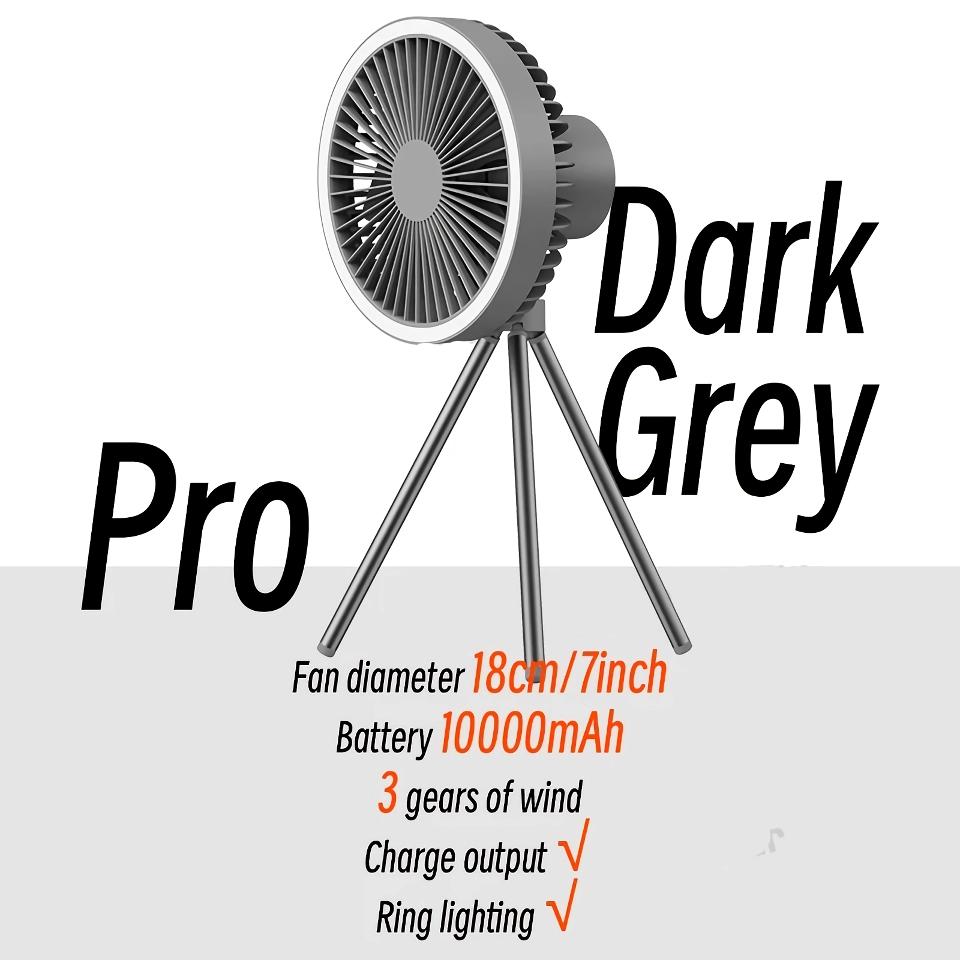 Rechargeable 10,000mAh Camping Fan with LED Lighting and Power Bank | Kalsten