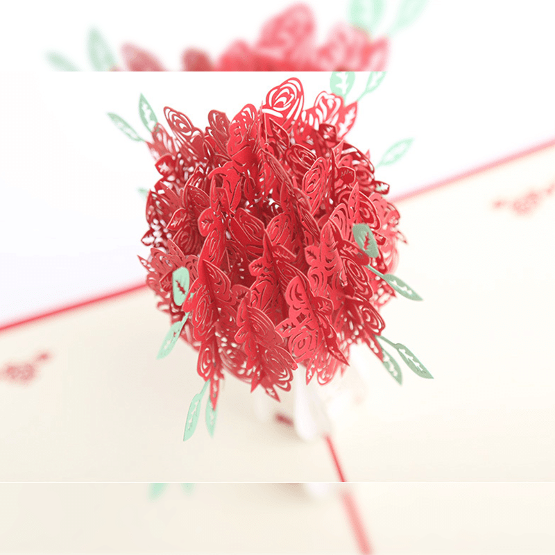 Kalsten | Romantic Rose Bouquet Pop-Up Card