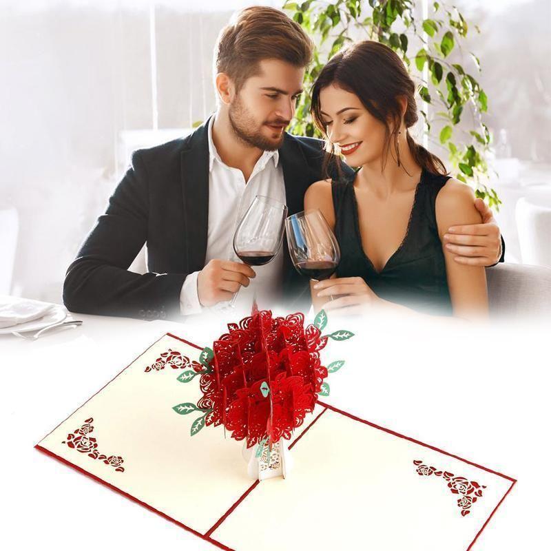 Kalsten | Romantic Rose Bouquet Pop-Up Card