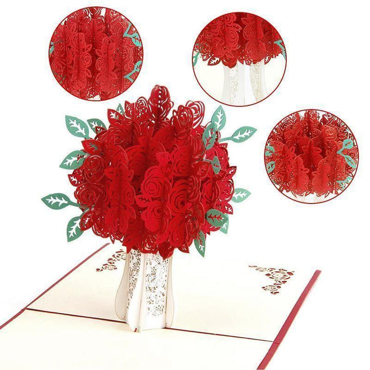 Kalsten | Romantic Rose Bouquet Pop-Up Card
