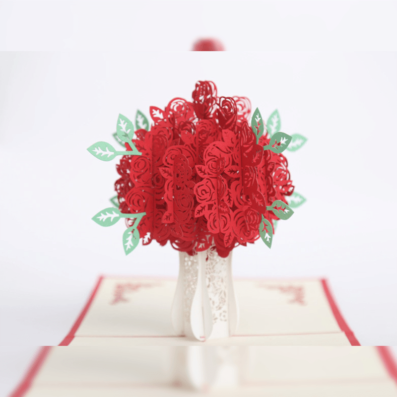 Kalsten | Romantic Rose Bouquet Pop-Up Card