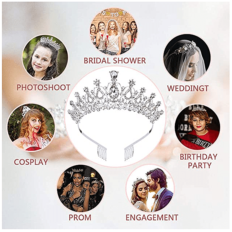Kalsten | Crystal Tiara Crown with Rhinestones Comb