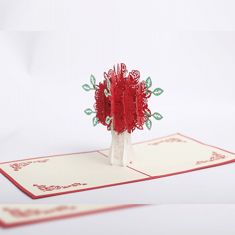 Kalsten | Romantic Rose Bouquet Pop-Up Card