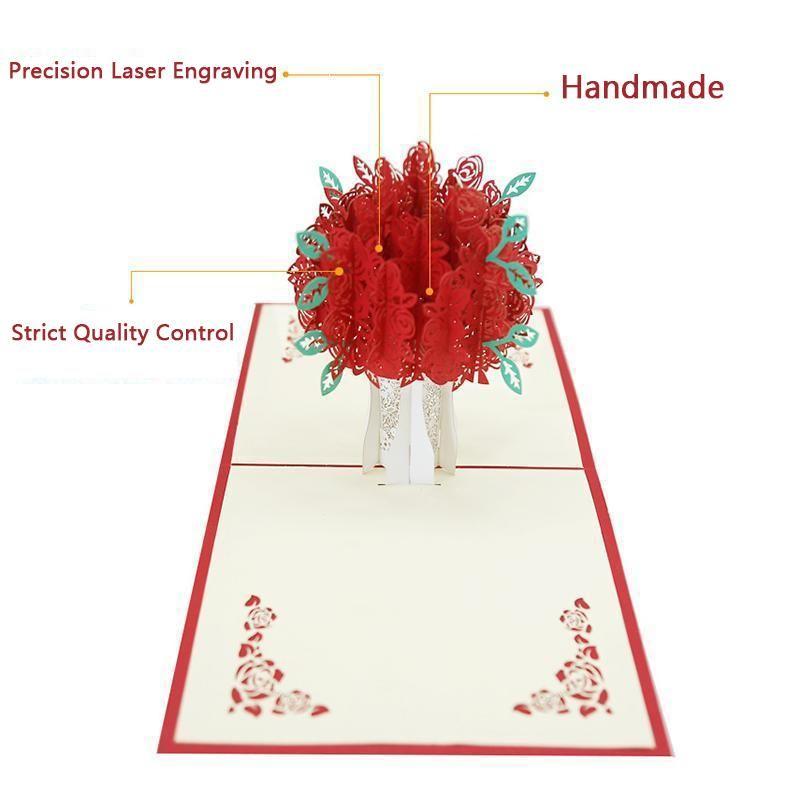 Kalsten | Romantic Rose Bouquet Pop-Up Card