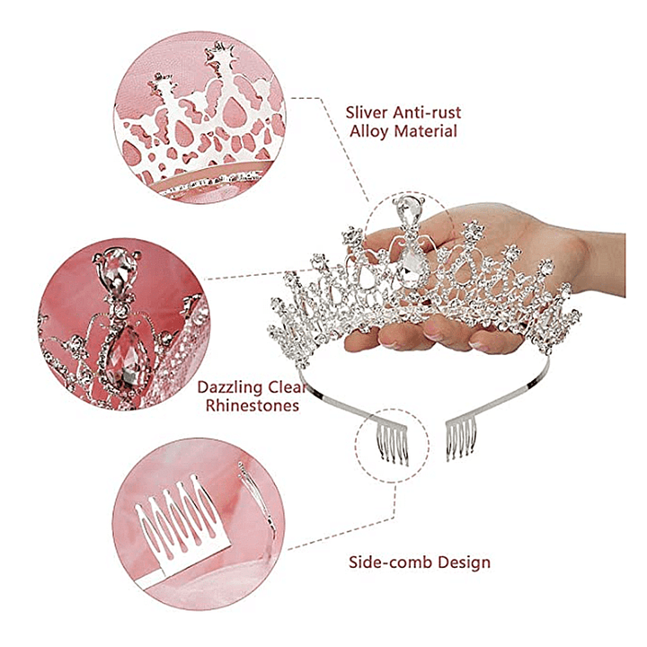 Kalsten | Crystal Tiara Crown with Rhinestones Comb